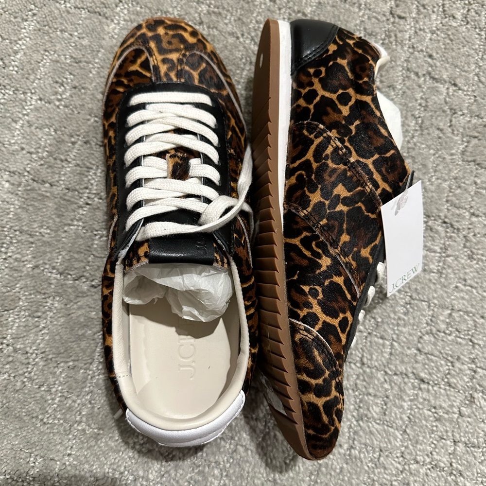 NEW J. Crew Rec sneakers in leopard-print calf hair, 7 - Picture 2 of 4